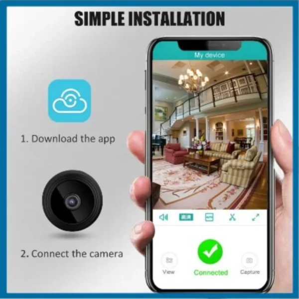 Câmera A9 Visão noturna HD Mini Wifi Câmera Hd 720 P Visão Noturna Sem Fio V - Imagem 3