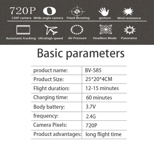 S85 pro zangão 4k com profesional hd câmera dupla fpv zangão i - Imagem 6