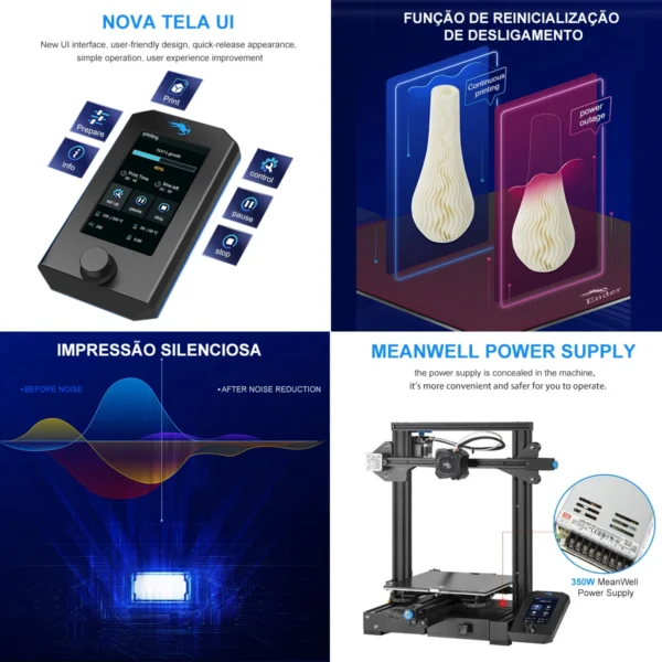 Impressora 3D Profissional, Impressora FDM, Elétrica, FDM, 2 Impress - Imagem 11